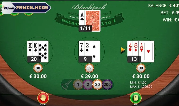 Blackjack 78win - Trải Nghiệm Khó Quên Dành Cho Cược Thủ 3 Dễ dàng tham gia đánh Blackjack tại 78win